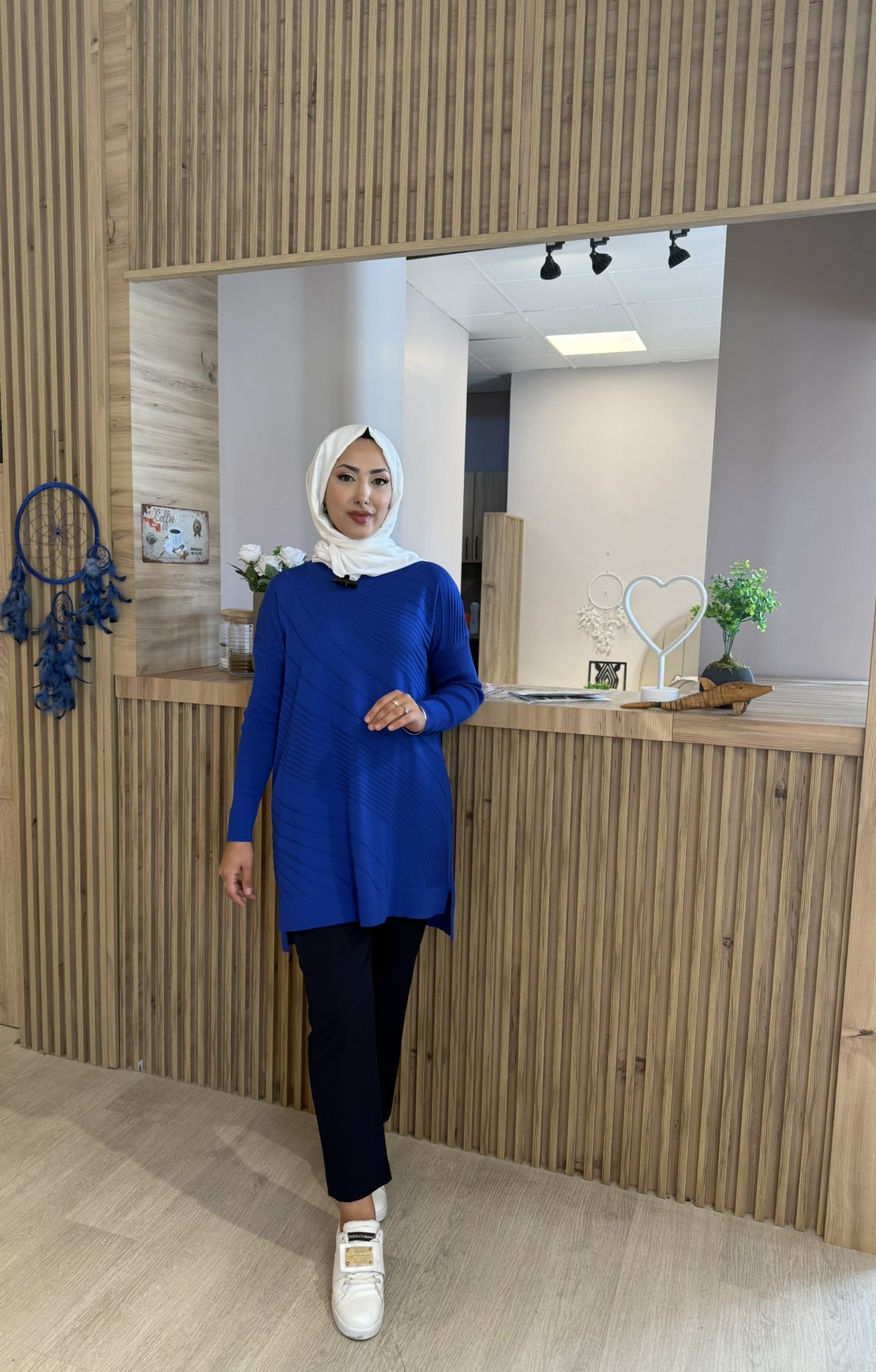 LOVE STYLE 2923 TRİKO TUNİK SAKS