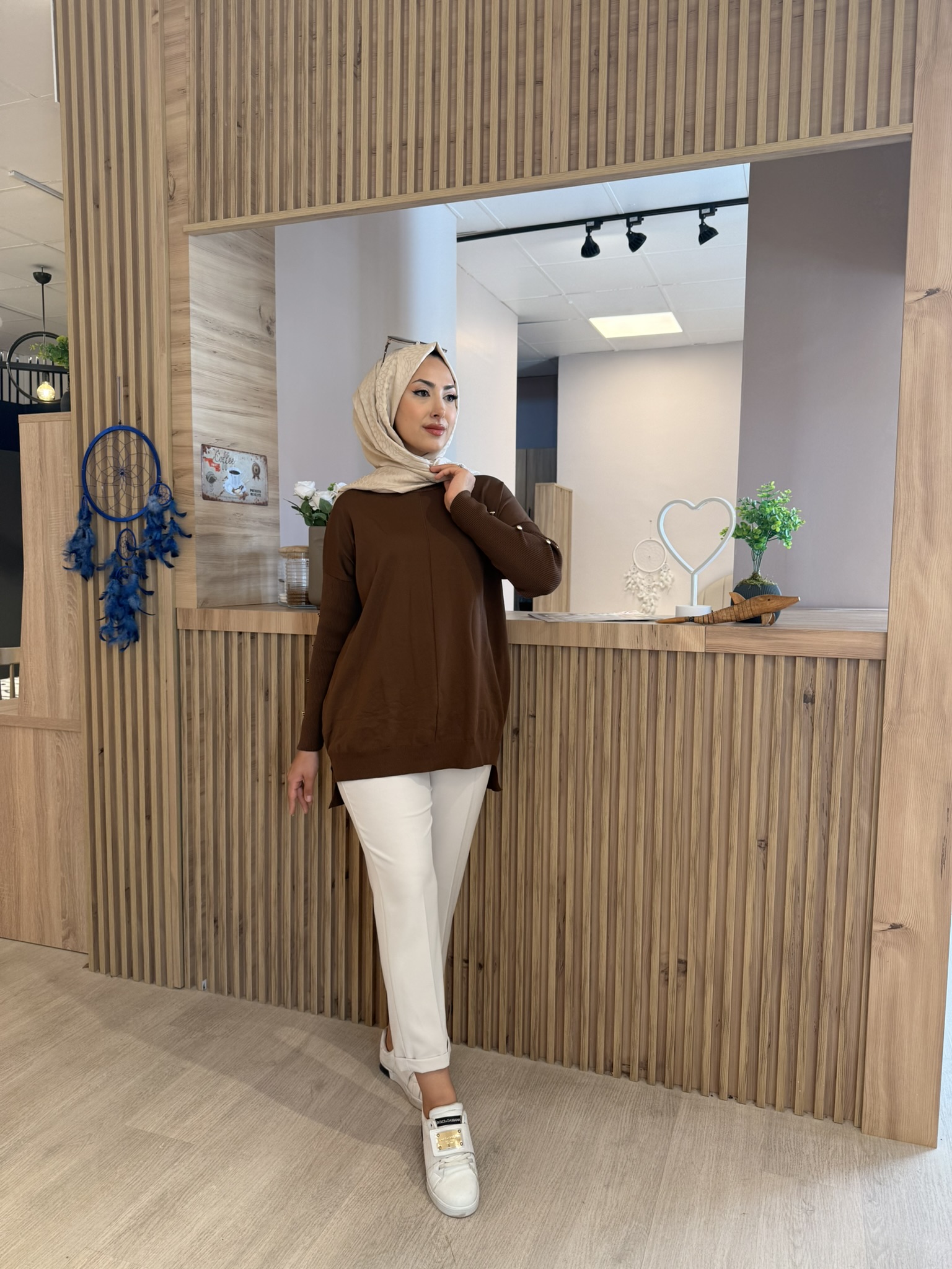 MY CITY 40741 TRİKO TUNİK KAHVERENGİ