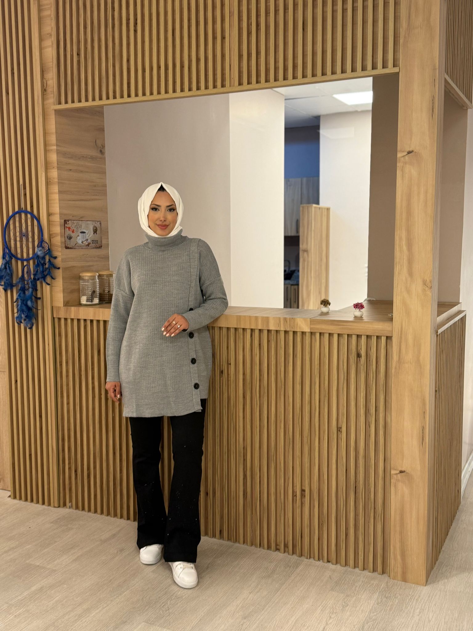 MY MAGAZİN 25032 TRİKO TUNİK GRİ