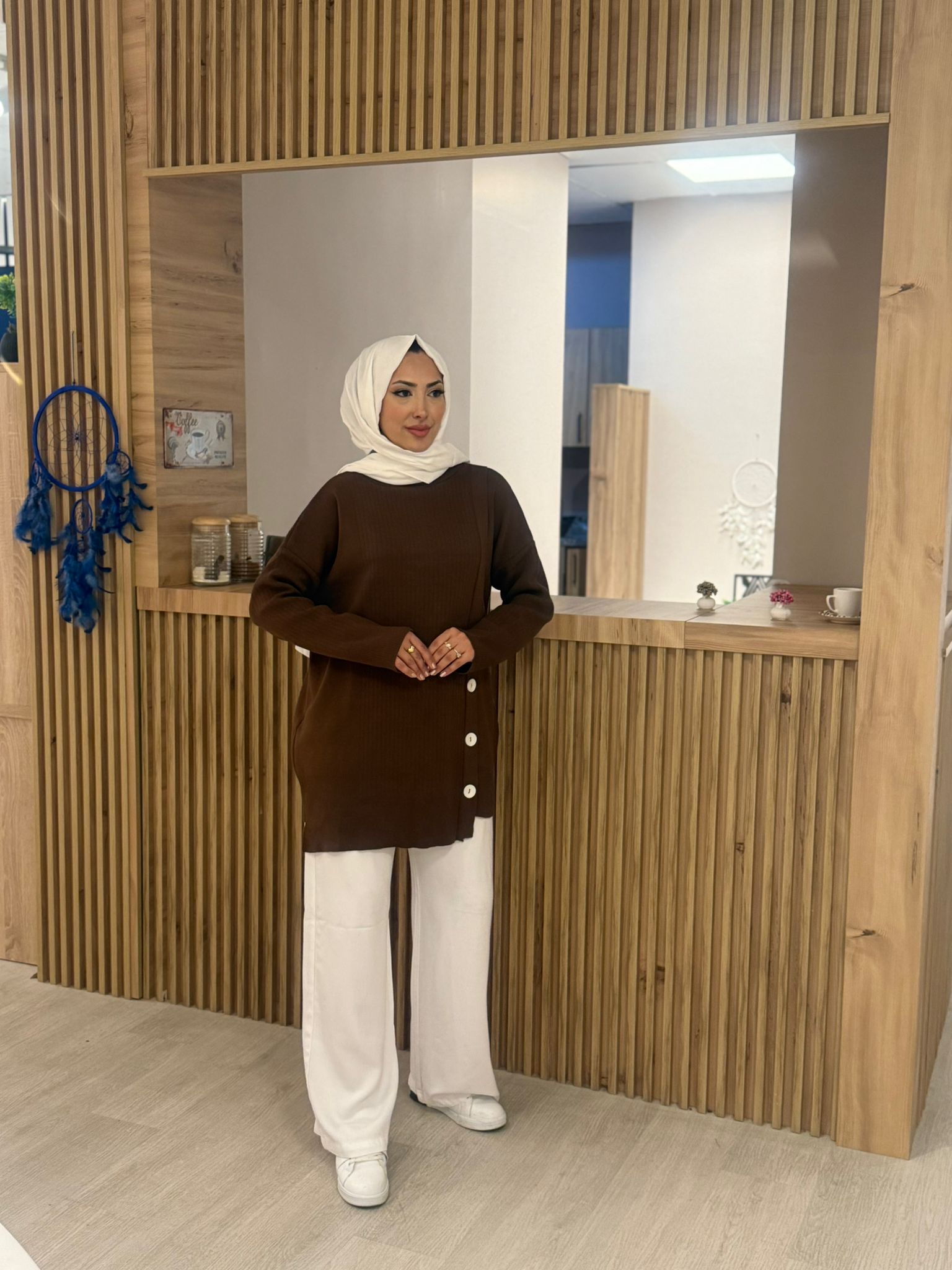 MY MAGAZİN 25032 TRİKO TUNİK KAHVERENGİ