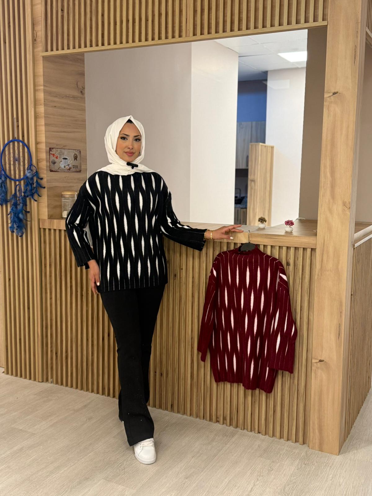 MY MAGAZİN 25033 TRİKO TUNİK SİYAH