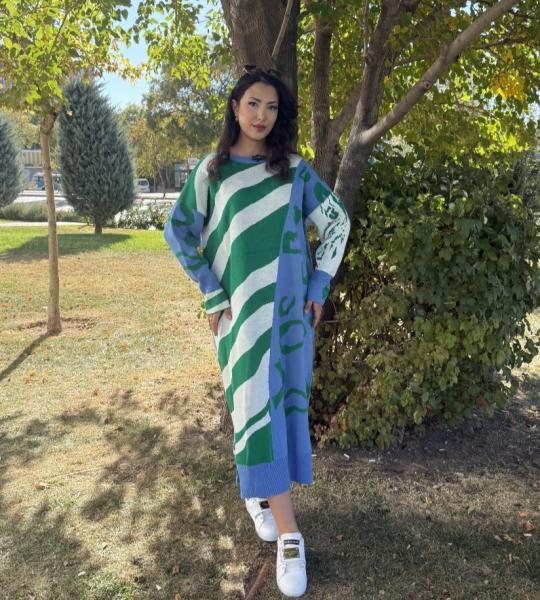 SEE MORE TRİKO ELBİSE MAVİ