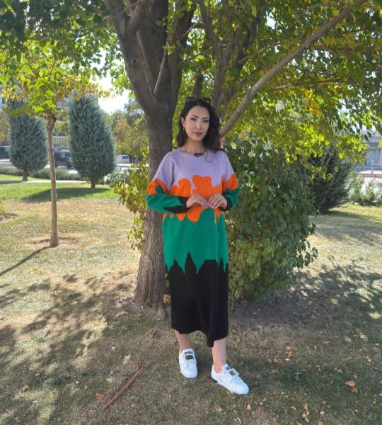 SEE MORE TRİKO ELBİSE TURUNCU